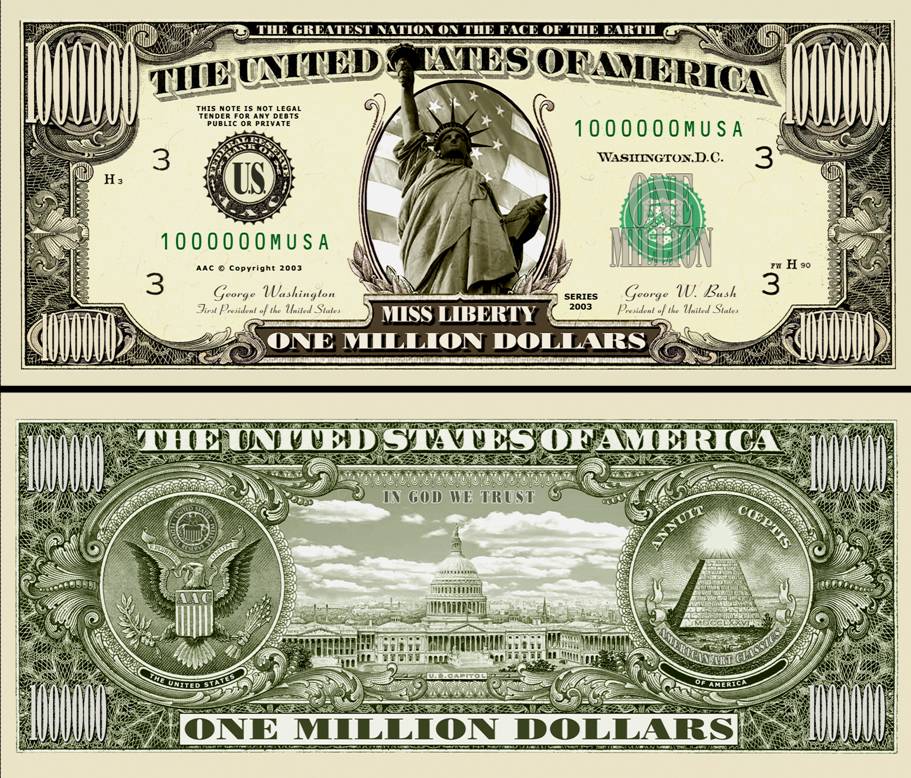 dollar bill. as a real dollar bill!