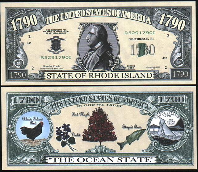 THE STATE OF RHODE ISLAND DOLLAR BILL (25 ea) eBay